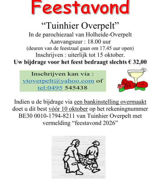 Aankondiging van Feestavond